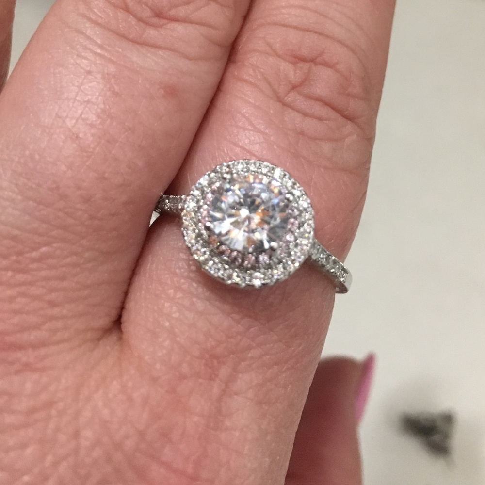 Sterling silver engagement ring.